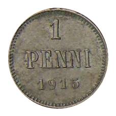 Монета 1 пенни 1915 года Русская Финляндия (аверс)