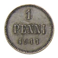Монета 1 пенни 1911 года Русская Финляндия (аверс)
