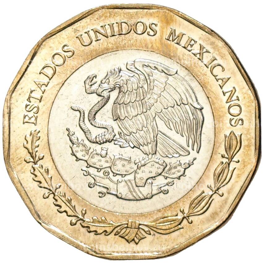 Монета 20 песо 2021 года Мексика — 200 лет Военно-морским силам Мексики (вид 2)
