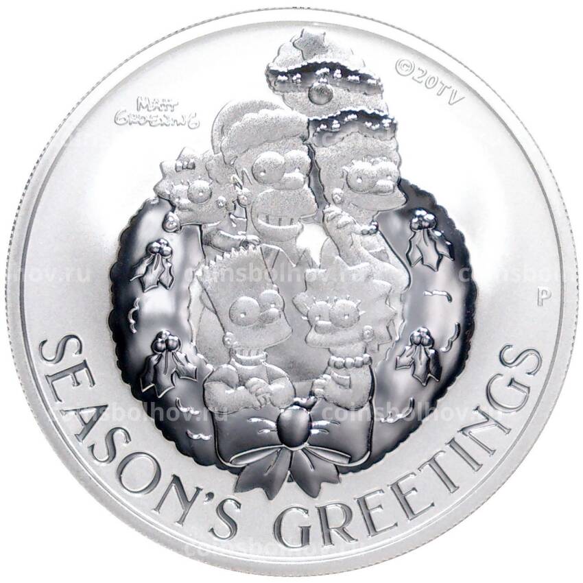 Монета 1 доллар 2022 года Тувалу — Симпсоны