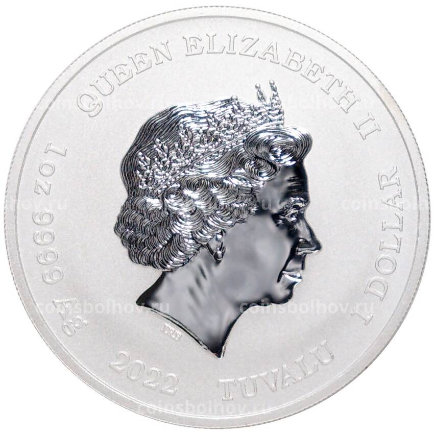 Монета 1 доллар 2022 года Тувалу — Симпсоны (вид 2)
