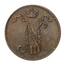 Монета 1 пенни 1907 года Русская Финляндия (реверс)