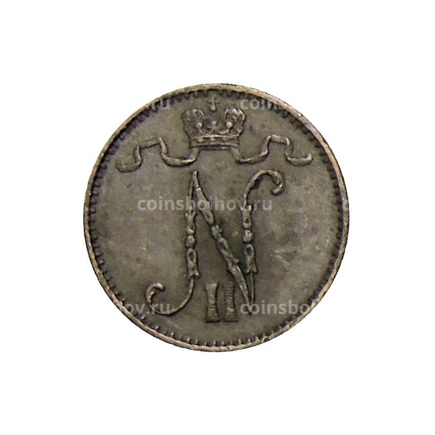 Монета 1 пенни 1909 года Русская Финляндия (вид 2)