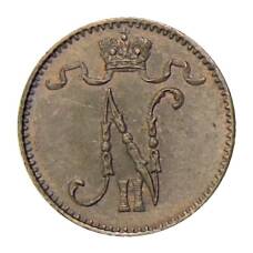 Монета 1 пенни 1909 года Русская Финляндия (реверс)