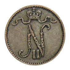 Монета 1 пенни 1907 года Русская Финляндия (реверс)