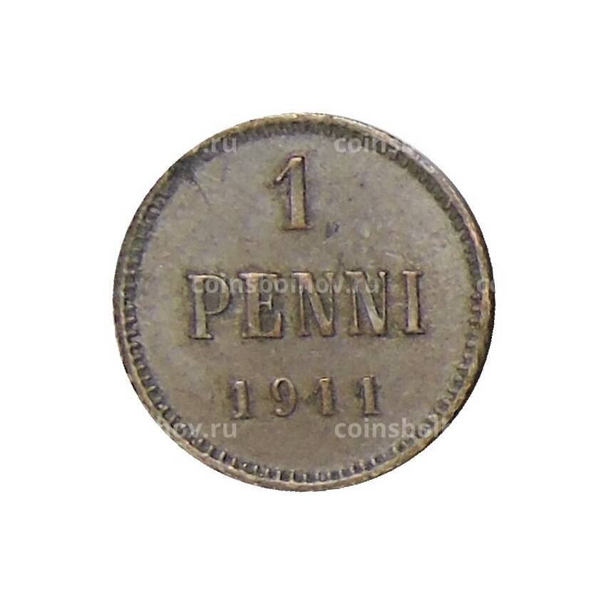 Монета 1 пенни 1911 года Русская Финляндия