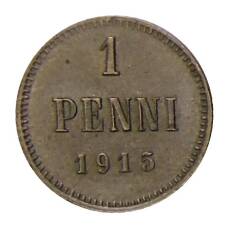 Монета 1 пенни 1915 года Русская Финляндия (аверс)