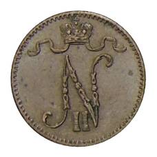 Монета 1 пенни 1907 года Русская Финляндия (реверс)