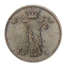 Монета 1 пенни 1911 года Русская Финляндия (реверс)