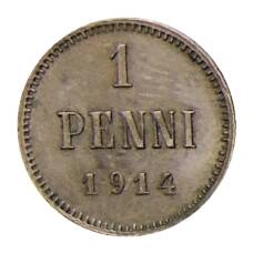 Монета 1 пенни 1914 года Русская Финляндия (аверс)
