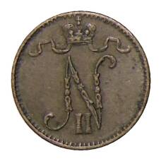 Монета 1 пенни 1907 года Русская Финляндия (реверс)