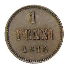Монета 1 пенни 1914 года Русская Финляндия (аверс)