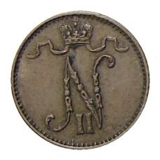 Монета 1 пенни 1909 года Русская Финляндия (реверс)