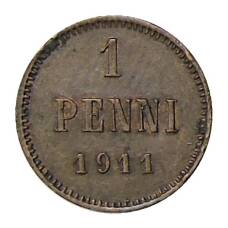 Монета 1 пенни 1911 года Русская Финляндия (аверс)