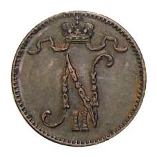 Монета 1 пенни 1911 года Русская Финляндия (реверс)