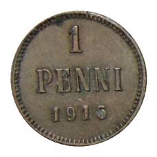 Монета 1 пенни 1915 года Русская Финляндия (аверс)