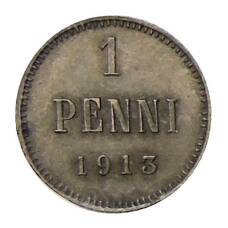 Монета 1 пенни 1913 года Русская Финляндия (аверс)