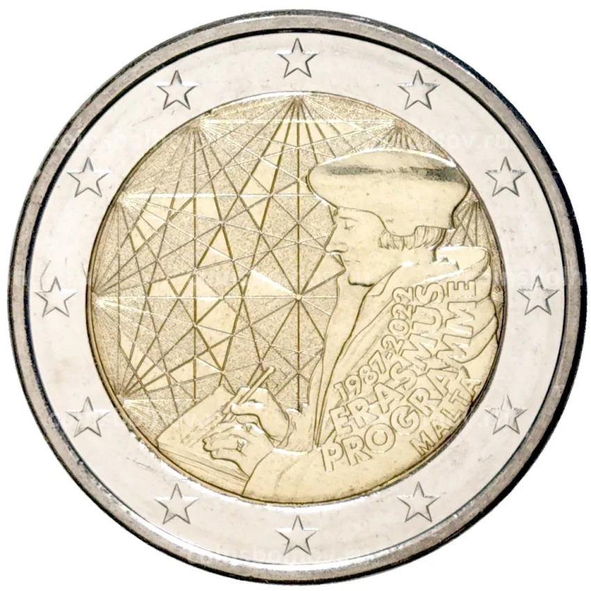 Монета 2 евро 2022 года Мальта —  35 лет программе Эразмус