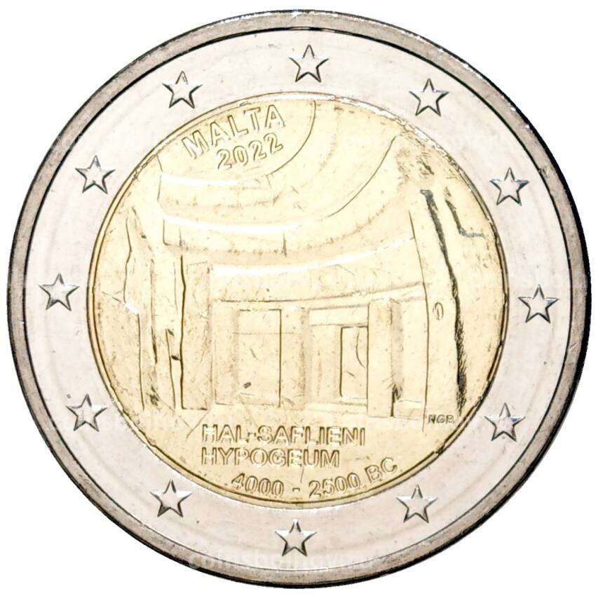 Монета 2 евро 2022 года Мальта —  Доисторические места Мальты — Хал-Сафлиени