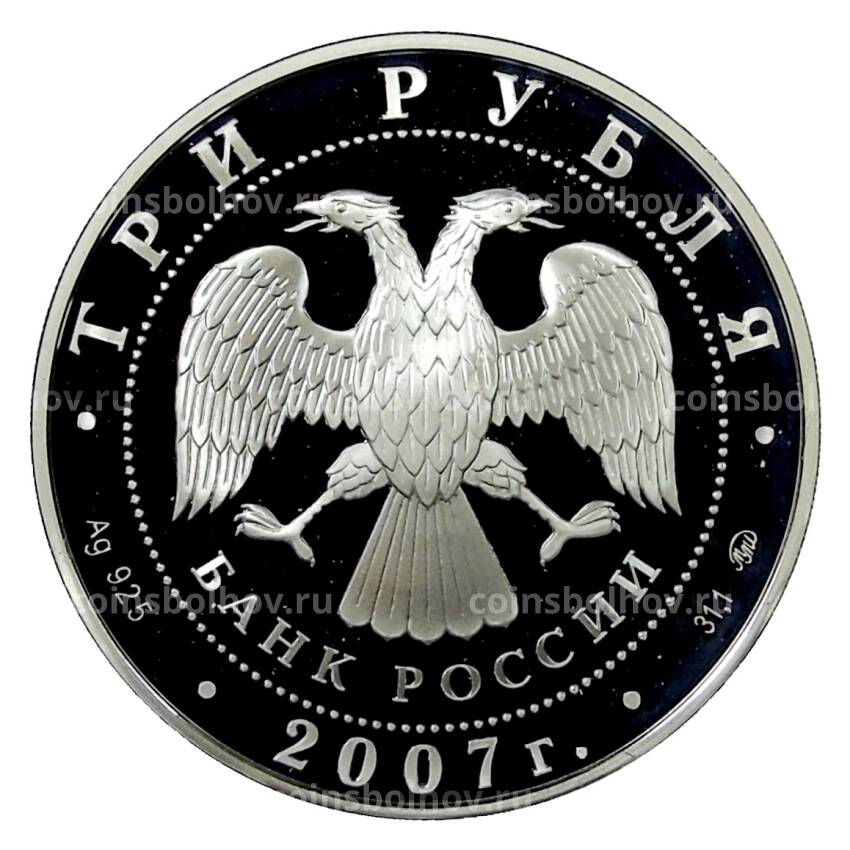 Монета 3 рубля 2007 года ММД —  Китайский гороскоп — Год Кабана (вид 2)