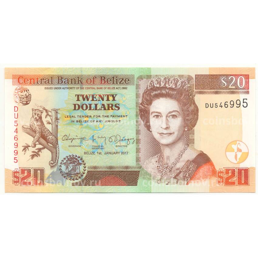 Банкнота 20 долларов 2017 года Белиз