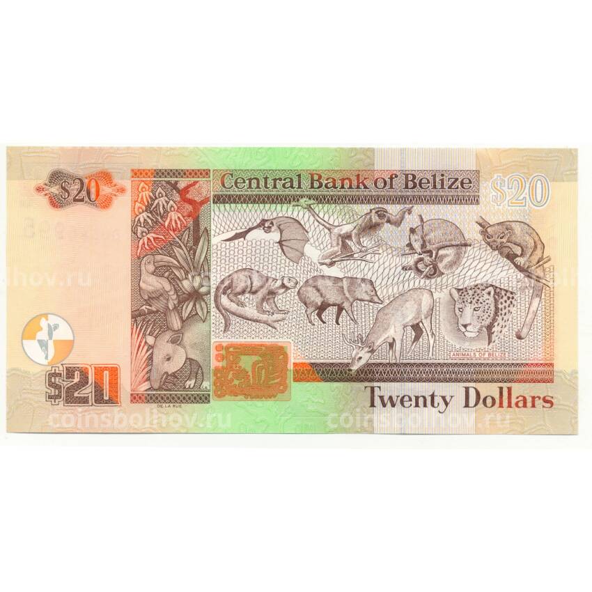 Банкнота 20 долларов 2017 года Белиз (вид 2)