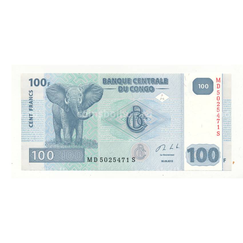 Банкнота 100 франков 2013 года Конго