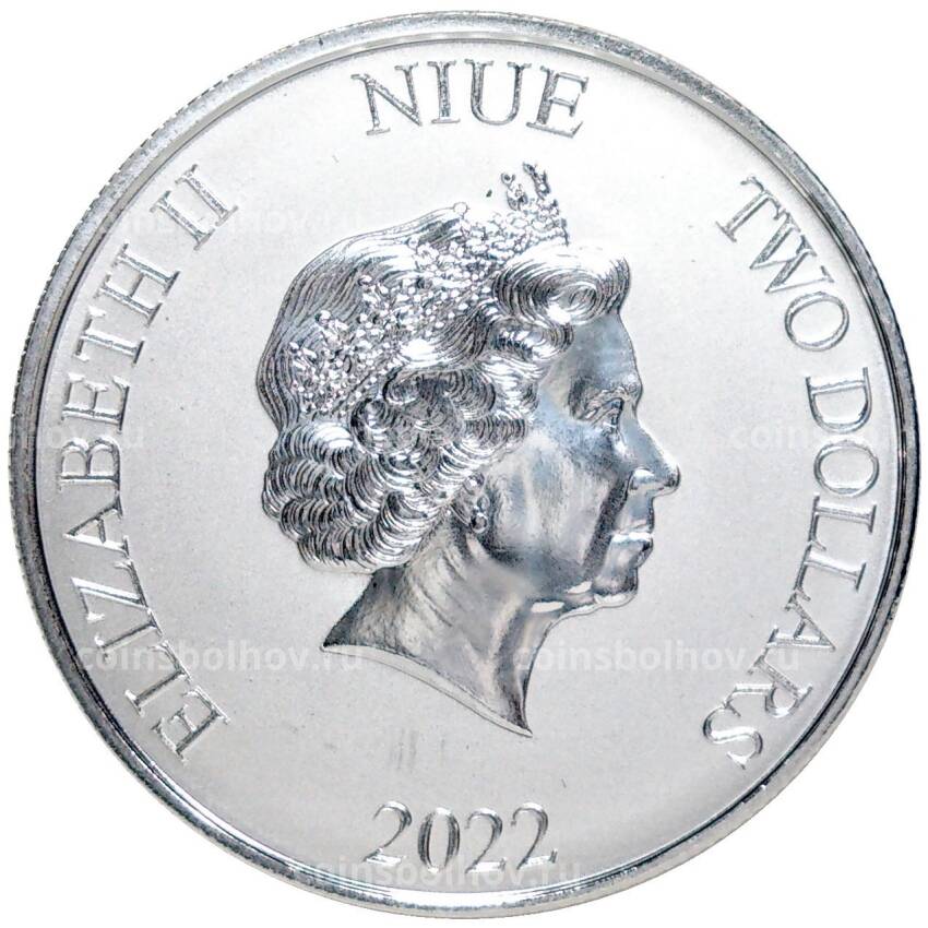 Монета 2 доллара 2022 года Ниуэ —  Дисней — Скрудж Макдак (вид 2)