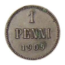 Монета 1 пенни 1909 года Русская Финляндия (аверс)