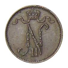 Монета 1 пенни 1909 года Русская Финляндия (реверс)