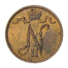 Монета 1 пенни 1914 года Русская Финляндия (реверс)