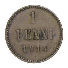 Монета 1 пенни 1914 года Русская Финляндия (аверс)