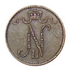Монета 1 пенни 1911 года Русская Финляндия (реверс)