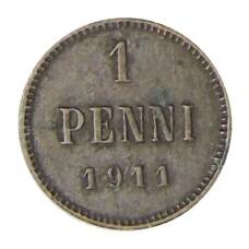 Монета 1 пенни 1911 года Русская Финляндия (аверс)