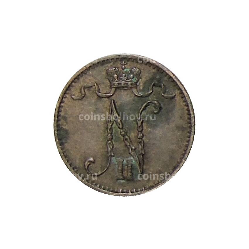 Монета 1 пенни 1907 года Русская Финляндия (вид 2)