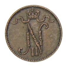 Монета 1 пенни 1909 года Русская Финляндия (реверс)