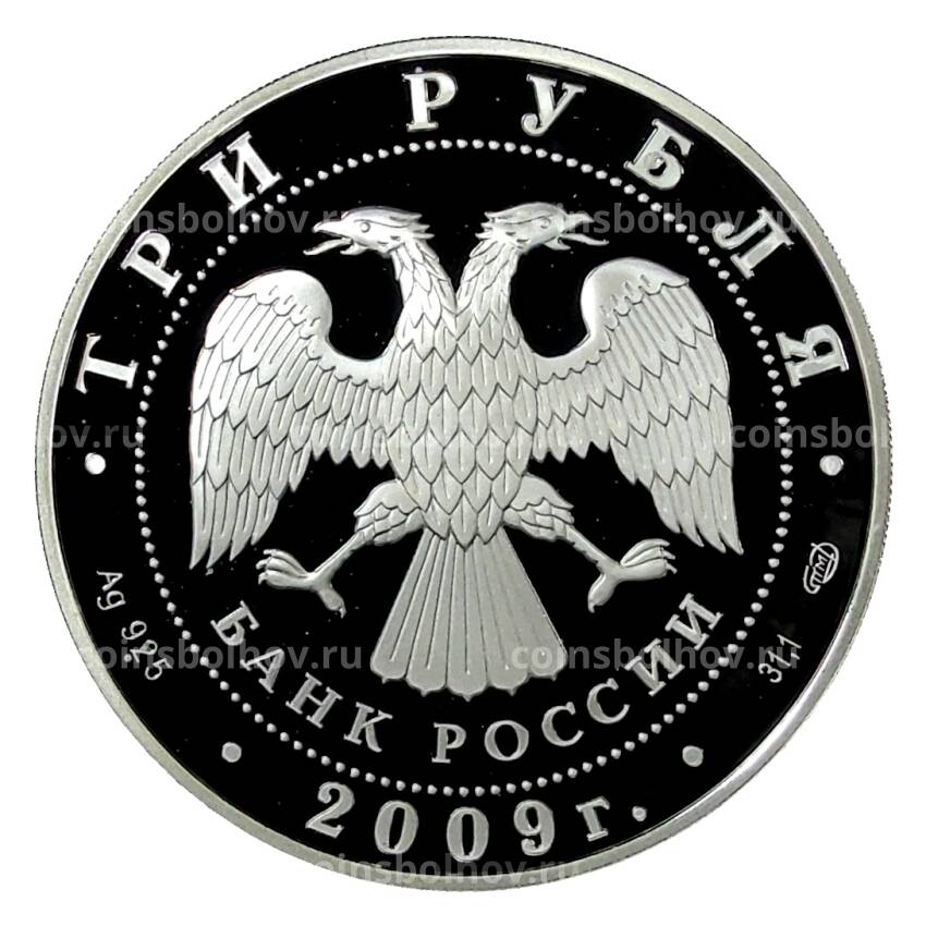 Монета 3 рубля 2009 года СПМД — Одигитриевская церковь, Вязьма (вид 2)