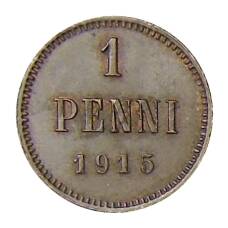 Монета 1 пенни 1915 года Русская Финляндия (аверс)