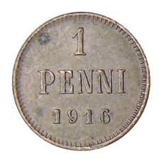 Монета 1 пенни 1916 года Русская Финляндия (аверс)
