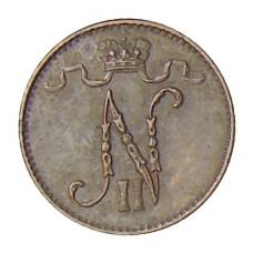 Монета 1 пенни 1915 года Русская Финляндия (реверс)