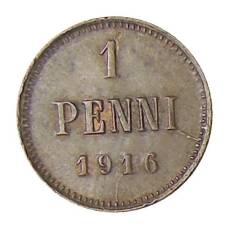 Монета 1 пенни 1916 года Русская Финляндия (аверс)