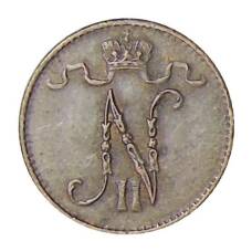 Монета 1 пенни 1916 года Русская Финляндия (реверс)