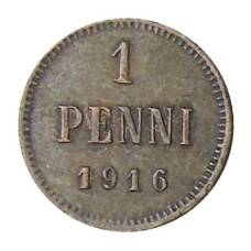 Монета 1 пенни 1916 года Русская Финляндия (аверс)