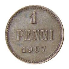 Монета 1 пенни 1907 года Русская Финляндия (аверс)