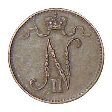 Монета 1 пенни 1907 года Русская Финляндия (реверс)