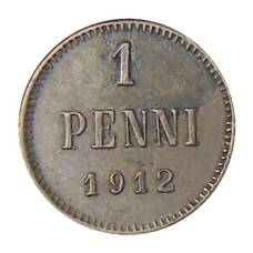 Монета 1 пенни 1912 года Русская Финляндия (аверс)
