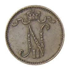 Монета 1 пенни 1911 года Русская Финляндия (реверс)