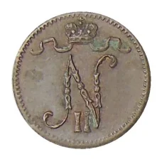 Монета 1 пенни 1915 года Русская Финляндия (реверс)