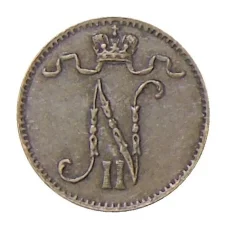 Монета 1 пенни 1911 года Русская Финляндия (реверс)