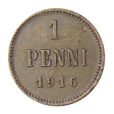Монета 1 пенни 1916 года Русская Финляндия (аверс)